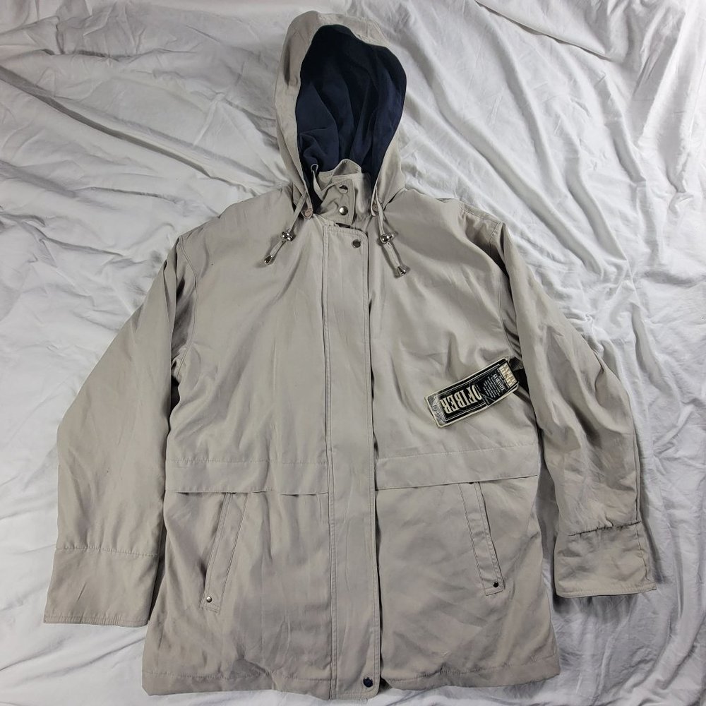 Jacqueline Ferrar Mens Large Beige Microfiber Jacket Fashion Outdoors Casual